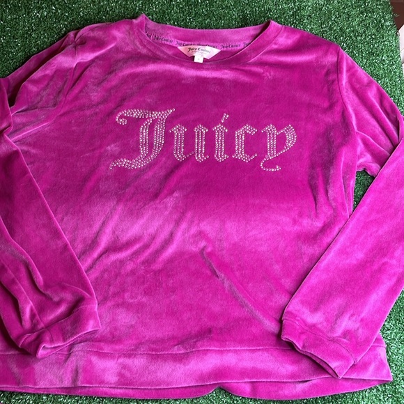 Juicy Couture Velour Hot Pinkish/Purplish Sleepwear Pajama Pants & top SIZE MED - Picture 4 of 10